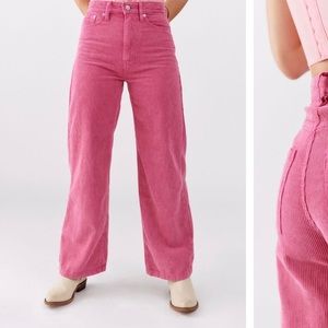 Urban Outfitters BDG High & Wide Corduroy Pant - size 30 - Pink